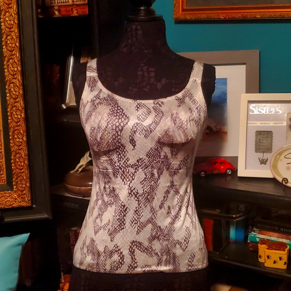 Ruby Ribbon shapeware faux snakeskin cami sz 38